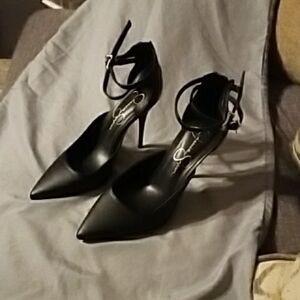 Jessica Simpson Black Ankle Strap Heels
